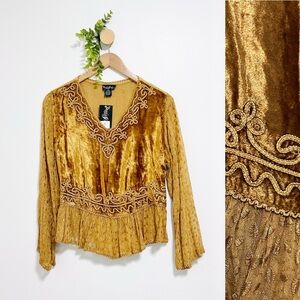 The Magic Scarf NWT Renaissance Fairy Golden Long Sleeve Top